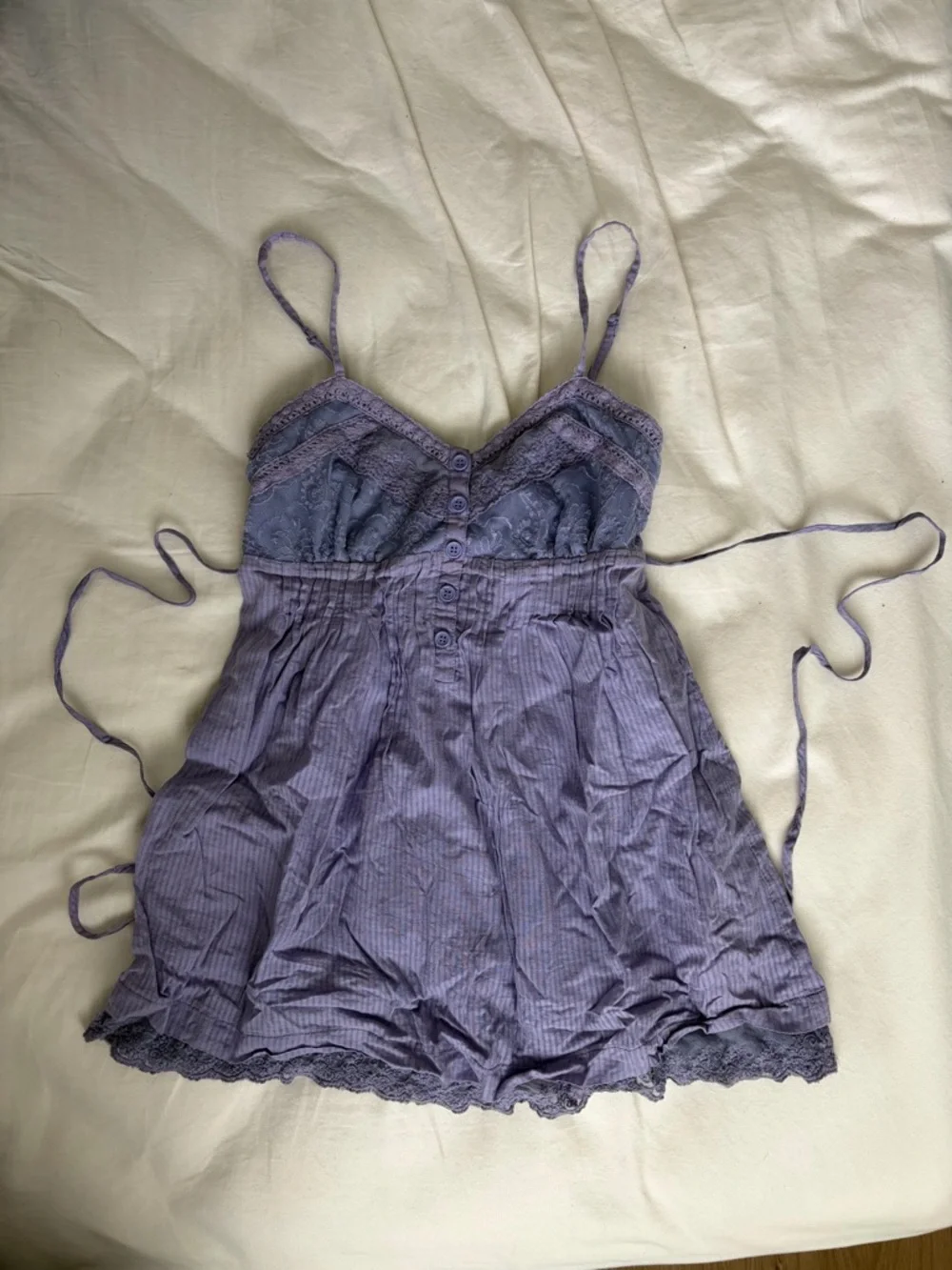 Kirra Purple Lace-Trim Smocked Cami - Picture 6 of 6